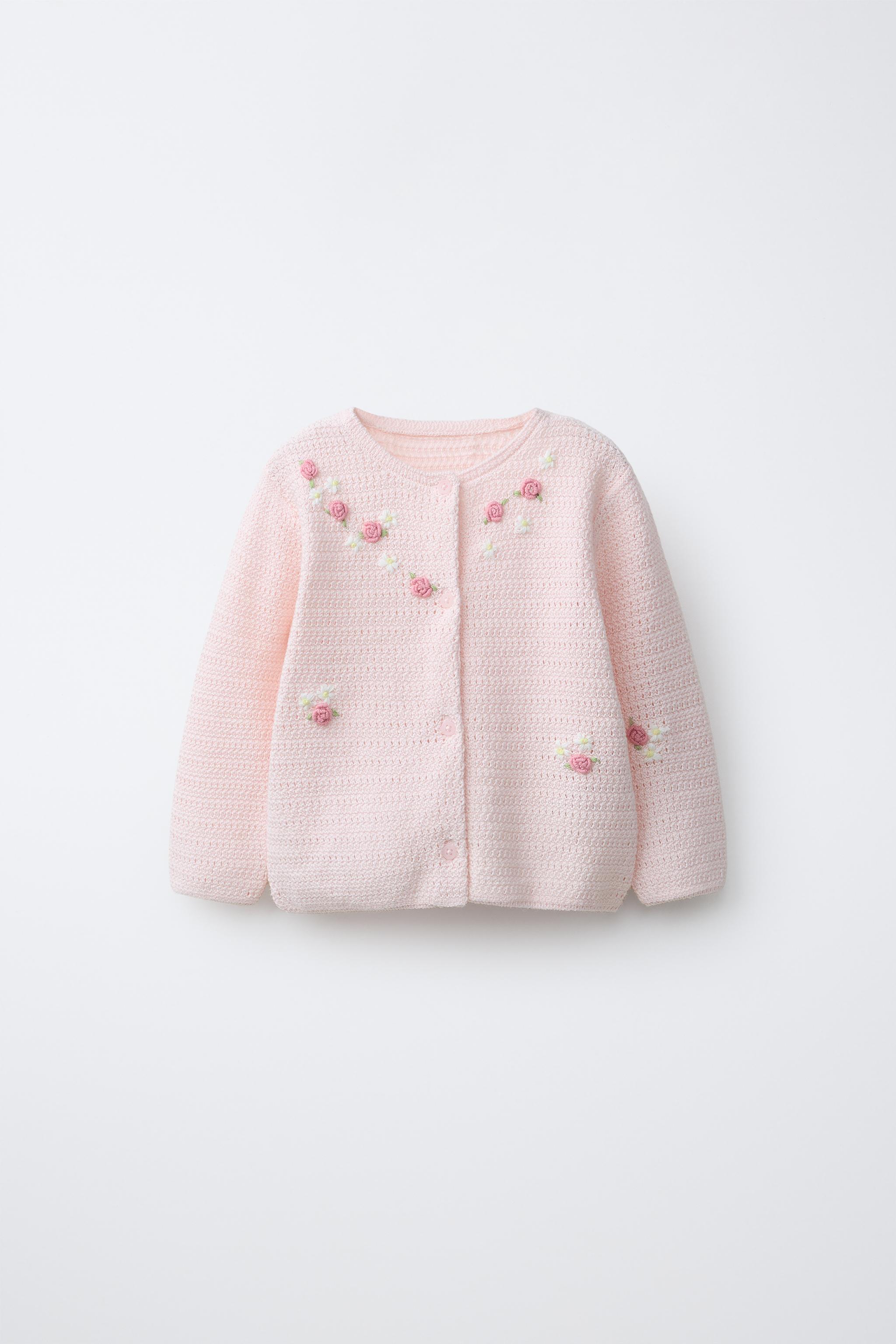 FLORAL EMBROIDERY KNIT CARDIGAN